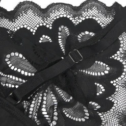 marielove Babydoll Sets|Black Lace Floral Babydoll – Back Closure Hook & Eye, Sexy High-Quality Lingerie