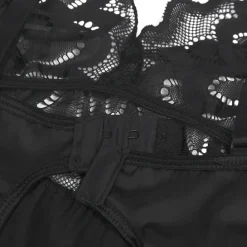 marielove Babydoll Sets|Black Lace Floral Babydoll – Back Closure Hook & Eye, Sexy High-Quality Lingerie