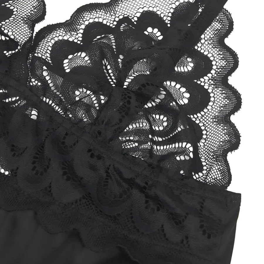 marielove Babydoll Sets|Black Lace Floral Babydoll – Back Closure Hook & Eye, Sexy High-Quality Lingerie