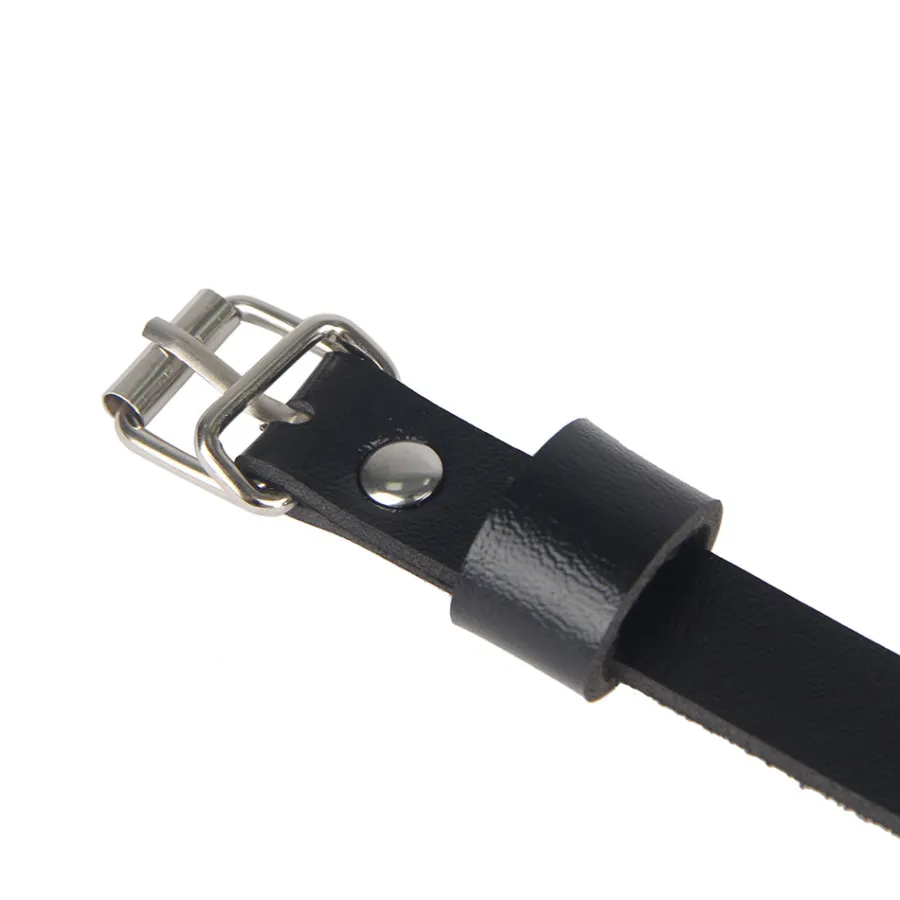 marielove Accessoires|Black PU Leather Bondage Garter mit Kette verstellbar Fetisch Strap