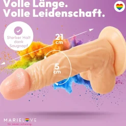 marielove Anal Dildo|Dildo Für Männer|21cm Dildo no Vibrator Sex Toy Saugnapf Penis Anal PVC 3D Adern Hoden