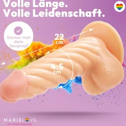 marielove Anal Dildo|Dildo Für Männer|22cm Dildo no Vibrator Sex Toy Saugnapf Penis Anal PVC 3D Adern Hoden gewellt