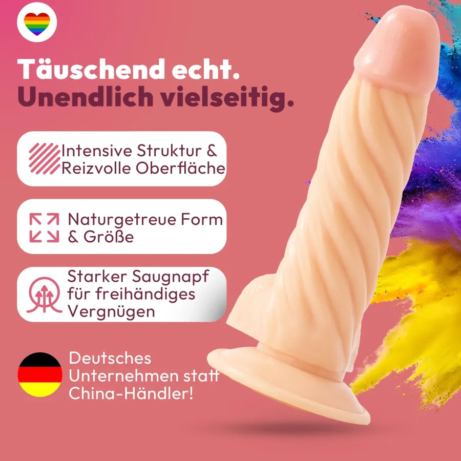 marielove Anal Dildo|Dildo Für Männer|22cm Dildo no Vibrator Sex Toy Saugnapf Penis Anal PVC 3D Adern Hoden gewellt