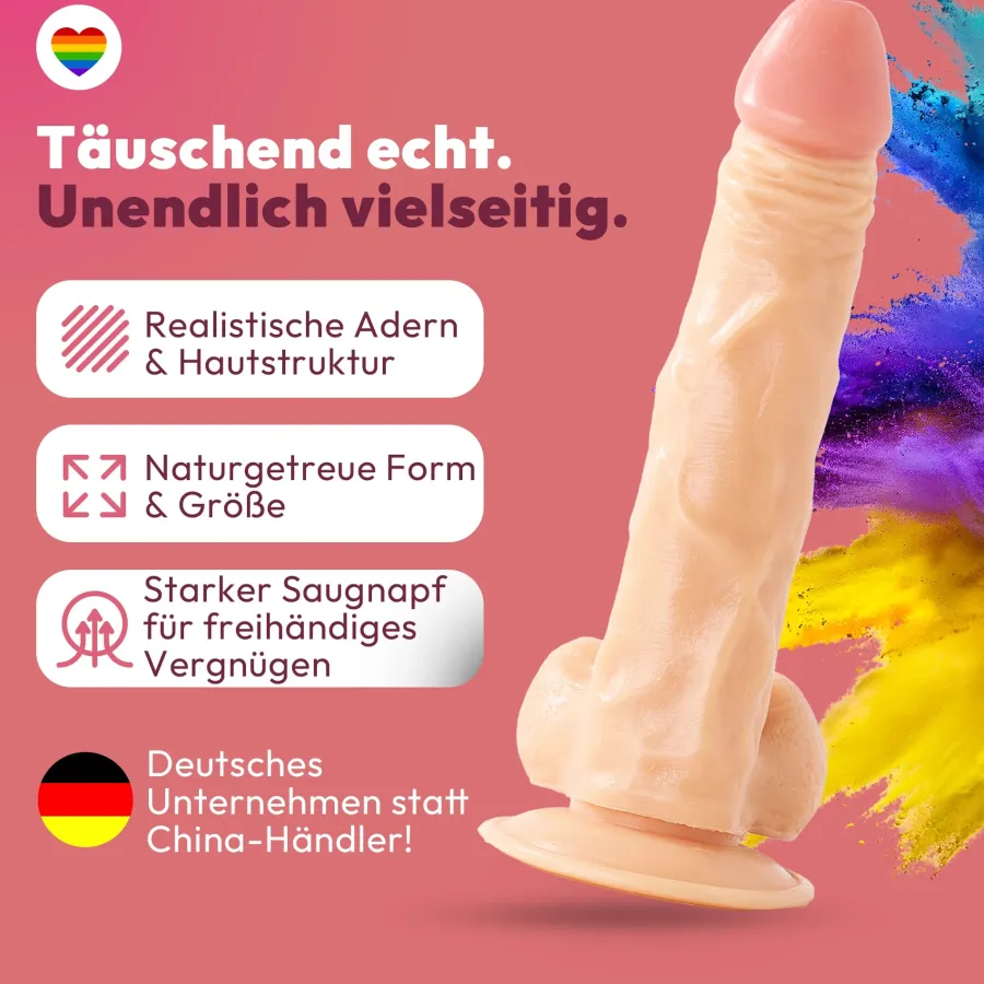 marielove Anal Dildo|Dildo Für Männer|25cm Dildo no Vibrator Sex Toy Saugnapf Penis Anal PVC 3D Adern Hoden
