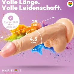 marielove Anal Dildo|Dildo Für Männer|25cm Dildo no Vibrator Sex Toy Saugnapf Penis Anal PVC 3D Adern Hoden