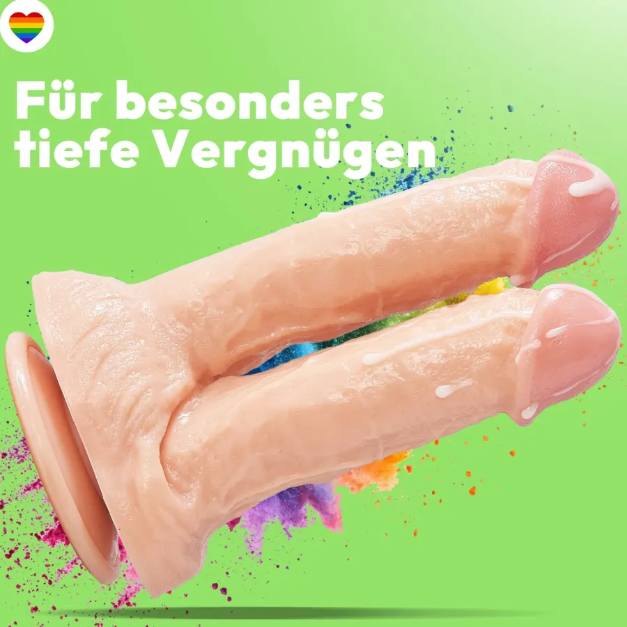 marielove Anal Dildo|Saugnapfdildo|21cm Doppel Dildo no Vibrator Sex Toy Saugnapf Penis Anal PVC 3D Adern Hoden
