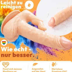 marielove Anal Dildo|Saugnapfdildo|17cm Doppel Dildo no Vibrator Sex Toy Saugnapf Penis Anal PVC 3D Adern Hoden