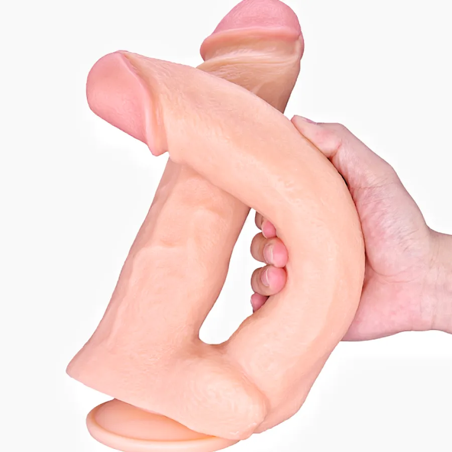 marielove Anal Dildo|Saugnapfdildo|33cm Doppel Dildo no Vibrator Sex Toy Saugnapf Penis Anal PVC 3D Adern Hoden