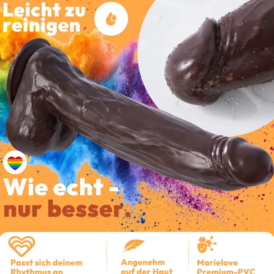 marielove Anal Dildo|Saugnapfdildo|41cm XXL Dildo 3D Adern Hoden