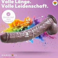 marielove Anal Dildo|Saugnapfdildo|49cm XXL Dildo 3D Adern Hoden