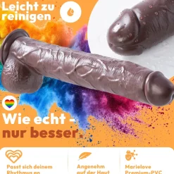 marielove Anal Dildo|Saugnapfdildo|49cm XXL Dildo 3D Adern Hoden