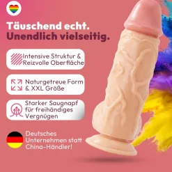 marielove Anal Dildo|Dildo Für Männer|26cm XXL Dildo no Vibrator Sex Toy Saugnapf Penis Anal PVC 3D Adern Hoden
