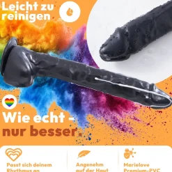 marielove Anal Dildo|Dildo Für Männer|37cm XXL Dildo no Vibrator Sex Toy Saugnapf Penis Anal PVC 3D Adern Hoden