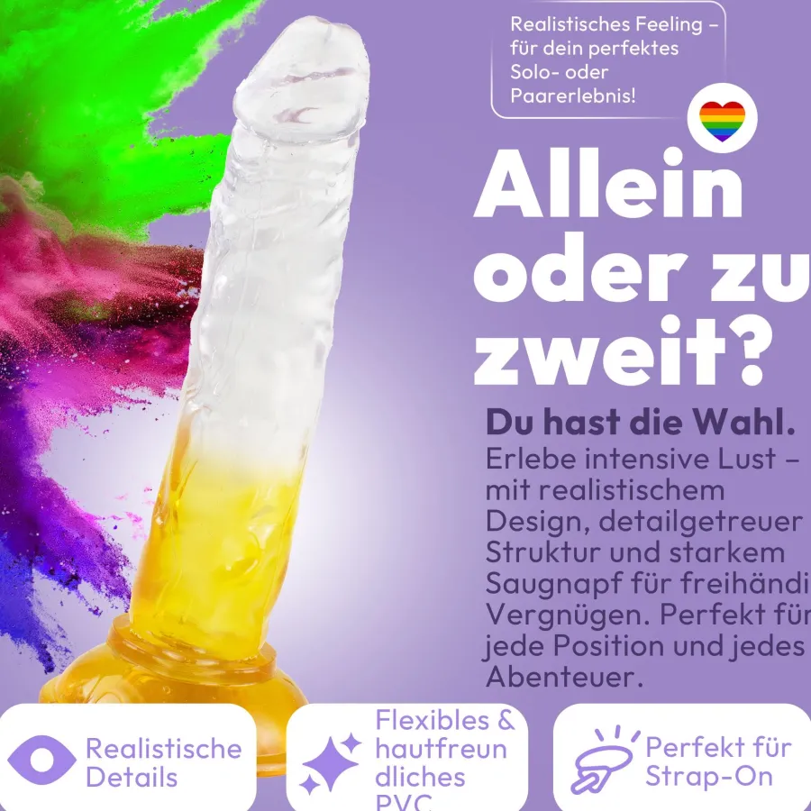 marielove Anal Dildo|Saugnapfdildo|Dildo 20cm mit Saugnapf – Realistisch, 4 Farben