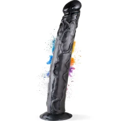 marielove Realistischer Dildo|Saugnapfdildo|Dildo XXL 36cm mit Saugnapf – Riesendildo, Schwarz