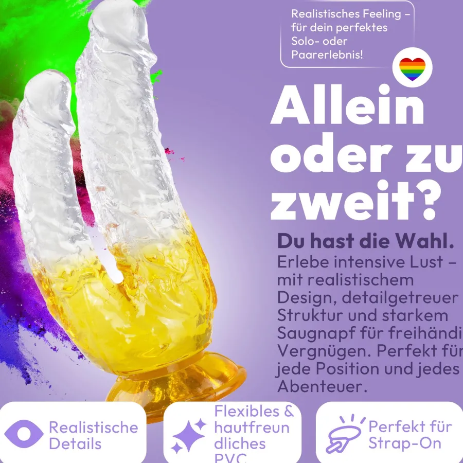 marielove Anal Dildo|Saugnapfdildo|Doppel-Dildo für Doppelpenetration 4 Farben