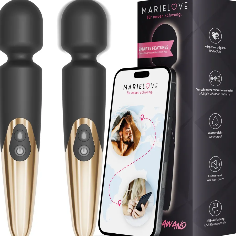 marielove Massagestäbe|Magic Wand Vibrator|Elaria Wand Massagegerät 10 Stufen sehr stark Massagestab Akku Vibrator Sexspielzeug
