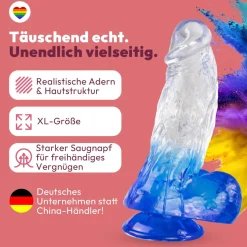marielove Anal Dildo|Saugnapfdildo|Extra dicker Dildo mit Saugnapf 21,5 cm 4 Farben