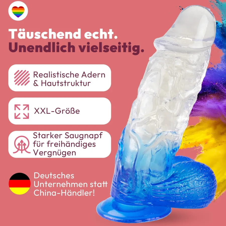 marielove Anal Dildo|Saugnapfdildo|Extra kräftiger Dildo mit Saugnapf Ø 6,5 cm 4 Farben
