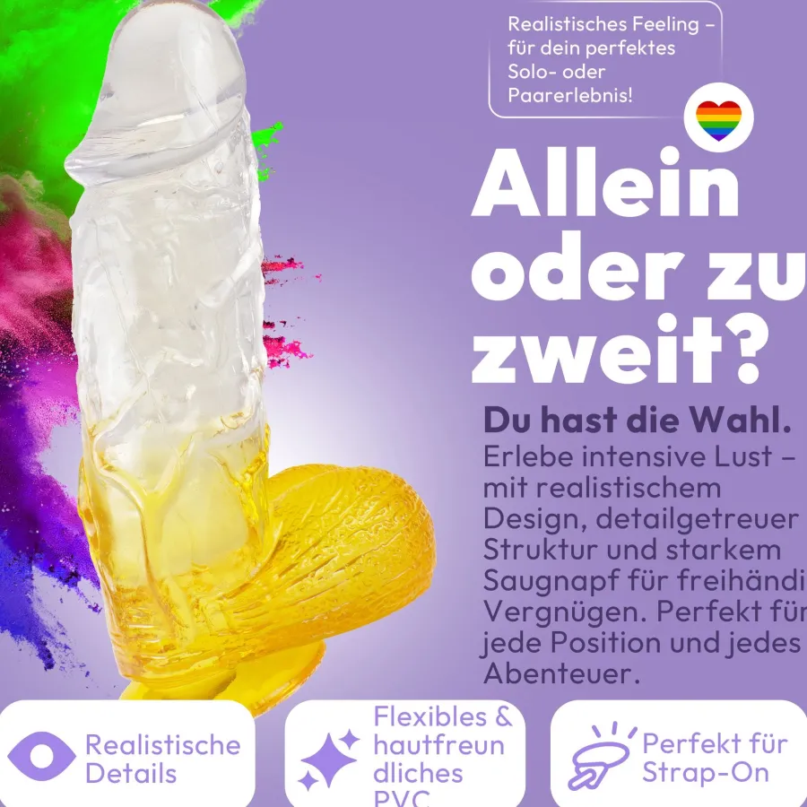 marielove Anal Dildo|Saugnapfdildo|Extra kräftiger Dildo mit Saugnapf Ø 6,5 cm 4 Farben