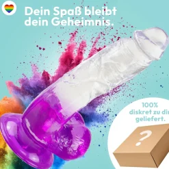 marielove Anal Dildo|Saugnapfdildo|Gebogener Dildo mit Saugnapf 21,5 cm 4 Farben