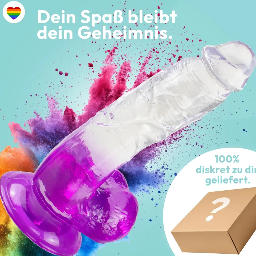marielove Anal Dildo|Saugnapfdildo|Gebogener Dildo mit Saugnapf 21,5 cm 4 Farben