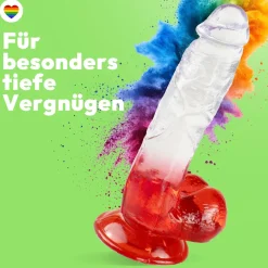 marielove Anal Dildo|Saugnapfdildo|Gebogener Dildo mit Saugnapf 21,5 cm 4 Farben