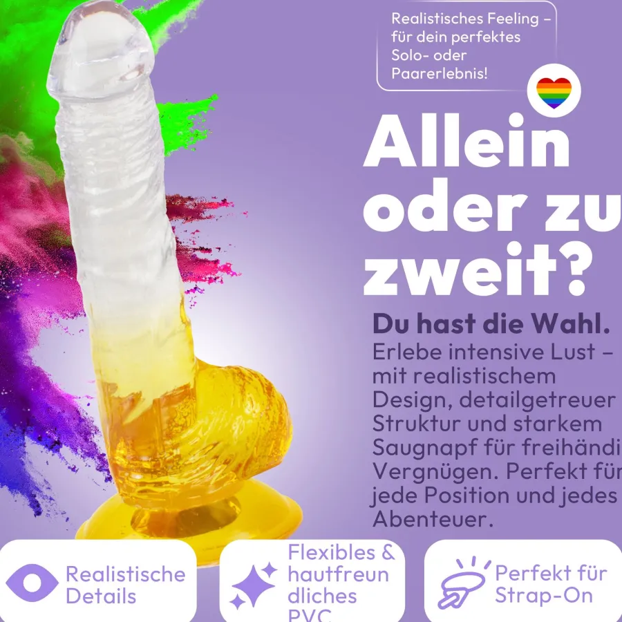 marielove Anal Dildo|Saugnapfdildo|Glatter Dildo mit Saugnapf 20 cm 4 Farben