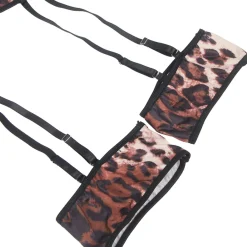 marielove Bikini Sets|Leopard Print Sexy Lingerie Set – Headwear, Garter & Bra Outfit, High-Quality