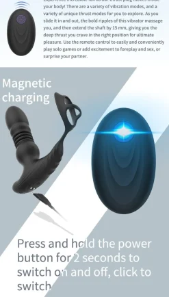 marielove Stossvibrator|Vibrator Mit Fernbedienung|Analvibrator Penis-Hoden-Ring mit Analvibrator