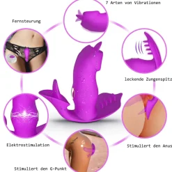 marielove Auflegevibrator|Vibrator Mit Fernbedienung|Analvibrator Slip Vibrator mit ESTIM