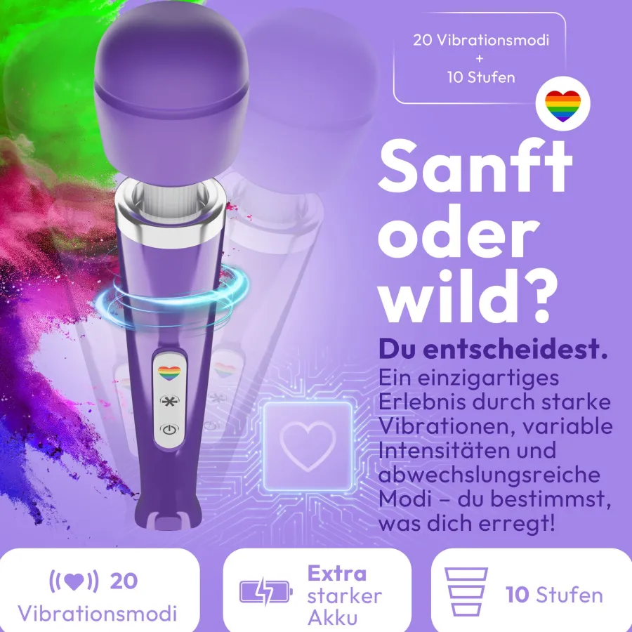 marielove Massagestäbe|Magic Wand Vibrator|Magic Wand Vibrator Magic Wand Akku Lila