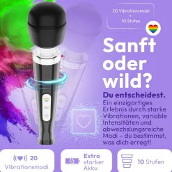 marielove Massagestäbe|Magic Wand Vibrator|Magic Wand Vibrator Magic Wand Akku Schwarz