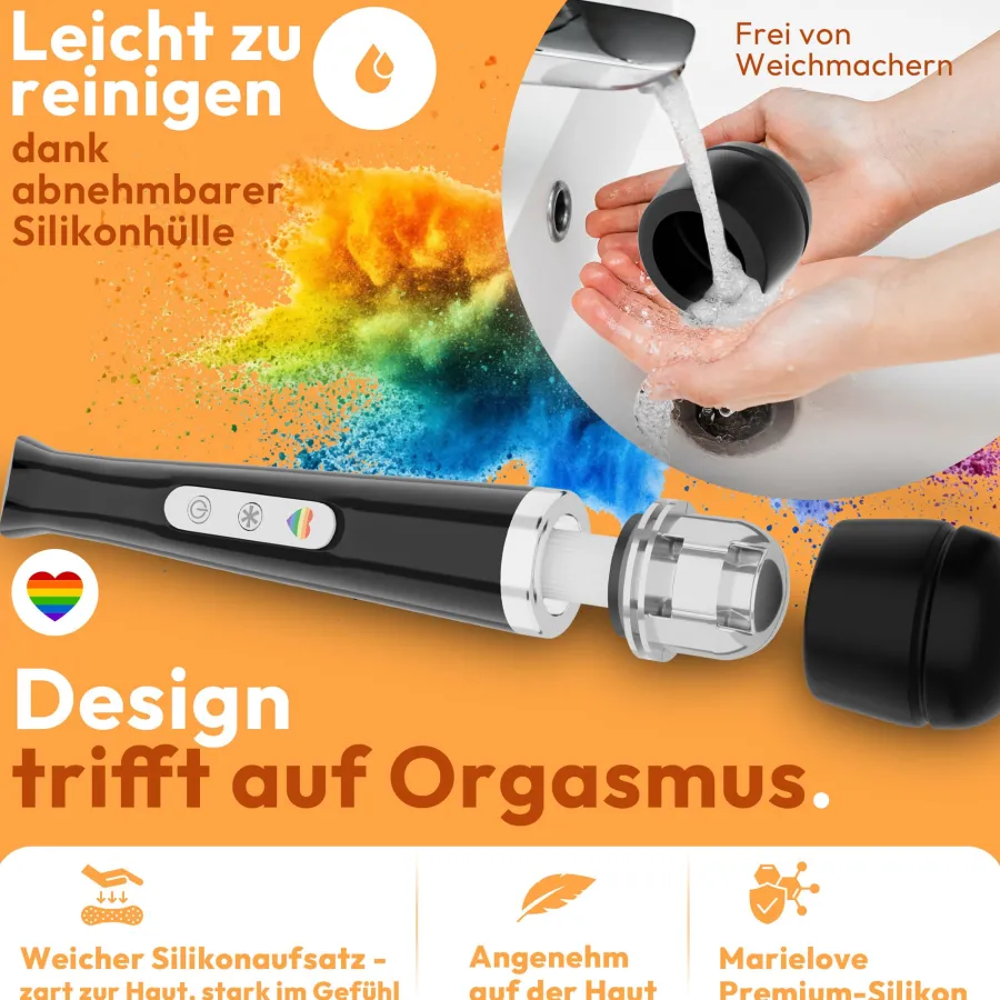 marielove Massagestäbe|Magic Wand Vibrator|Magic Wand Vibrator Magic Wand Akku Schwarz