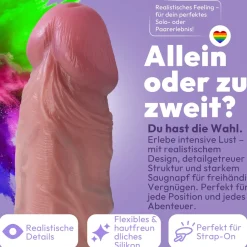 marielove Anal Dildo|Saugnapfdildo|realistischer 21cm Saugnapfdildo mit Hoden