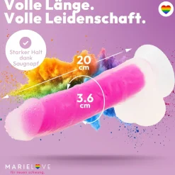 marielove Saugnapfdildo|Saugnapfdildo 20cm Dildo der im Dunklen leuchtet
