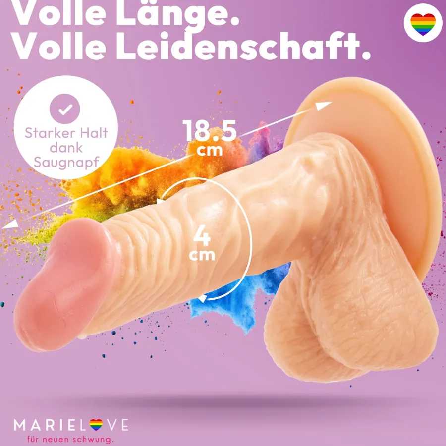 marielove Anal Dildo|Dildo Für Männer|185mm Dildo no Vibrator Sex Toy Saugnapf Penis Anal PVC 3D Adern Hoden