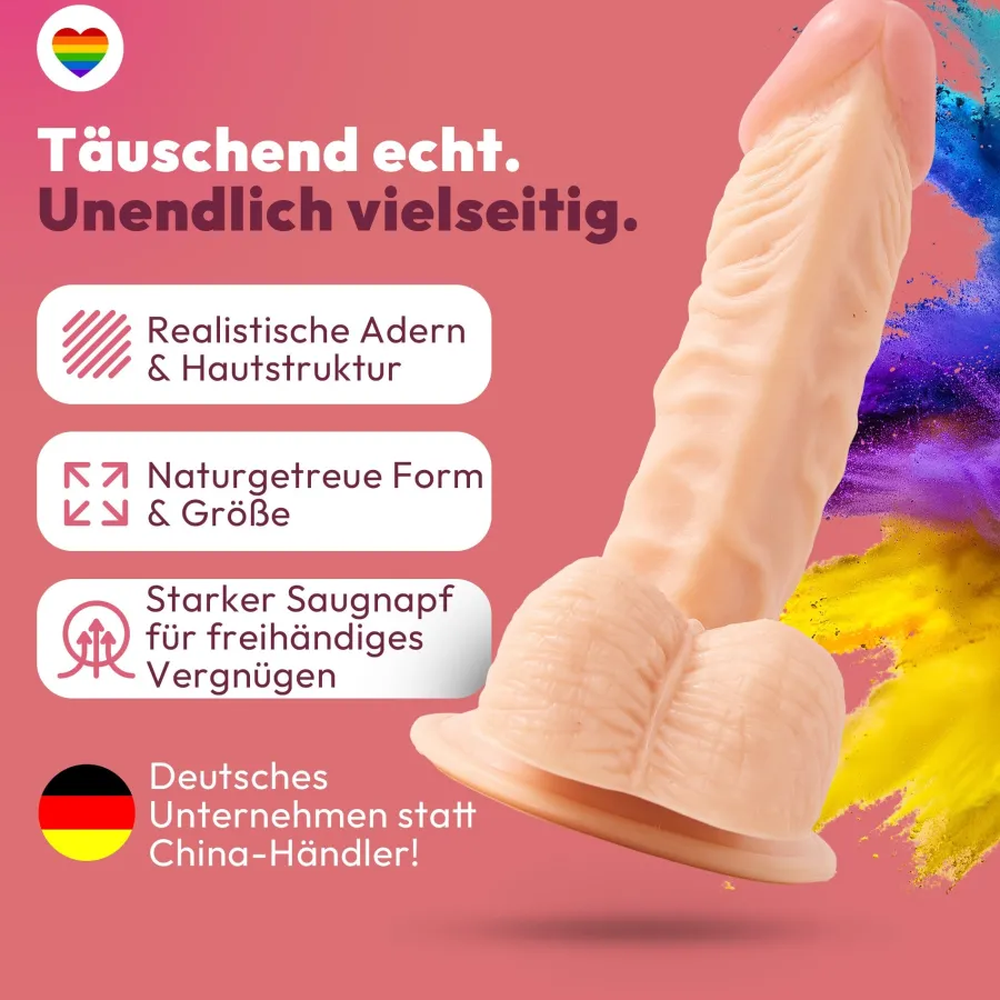 marielove Anal Dildo|Dildo Für Männer|185mm Dildo no Vibrator Sex Toy Saugnapf Penis Anal PVC 3D Adern Hoden