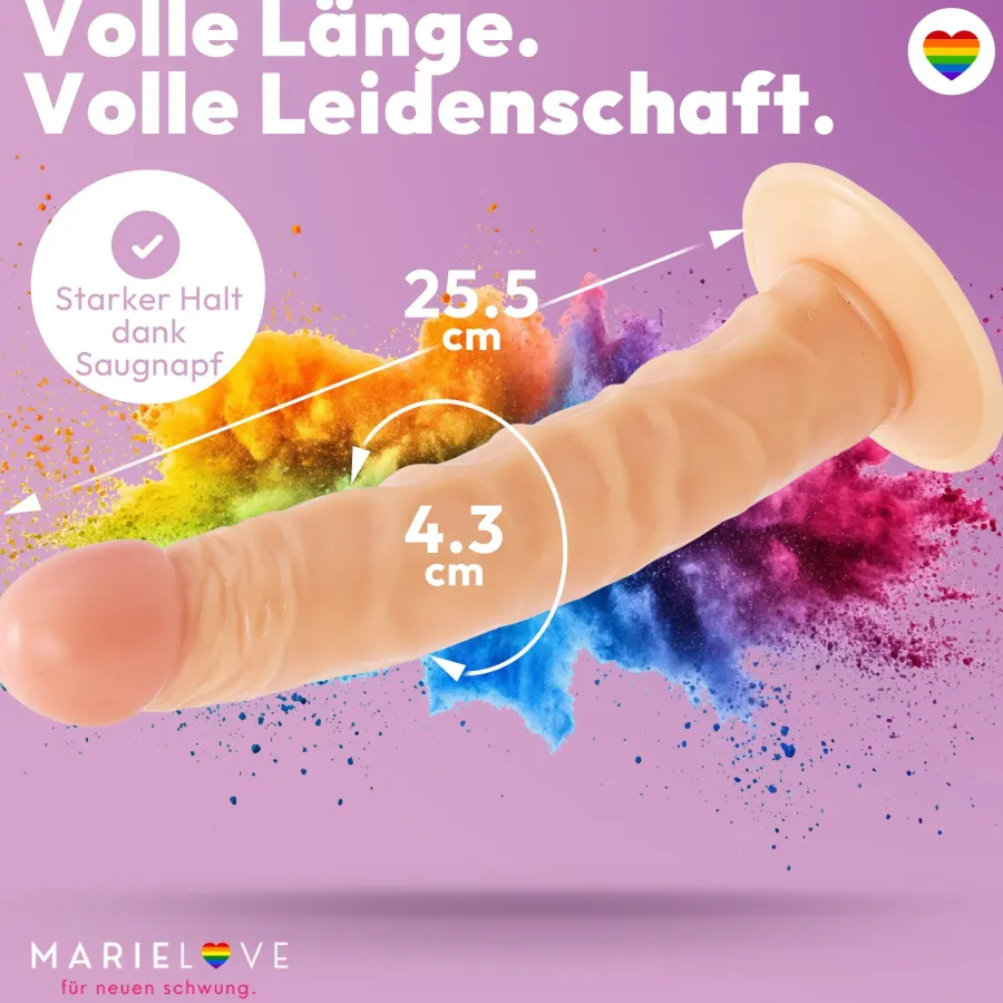 marielove Anal Dildo|Dildo Für Männer|255mm Dildo no Vibrator Sex Toy Saugnapf Penis Anal PVC 3D Adern Schaft