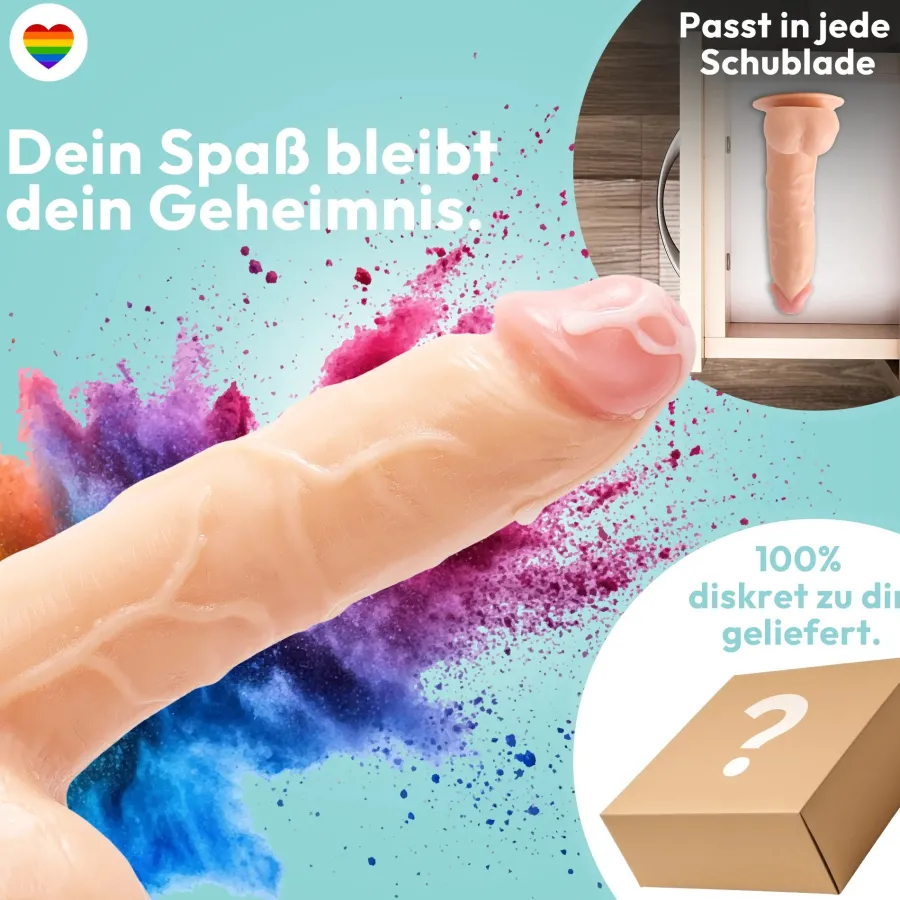 marielove Anal Dildo|Dildo Für Männer|215mm Dildo no Vibrator Sex Toy Saugnapf Penis Anal PVC 3D Adern Hoden