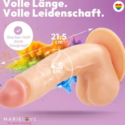 marielove Anal Dildo|Dildo Für Männer|215mm Dildo no Vibrator Sex Toy Saugnapf Penis Anal PVC 3D Adern Hoden