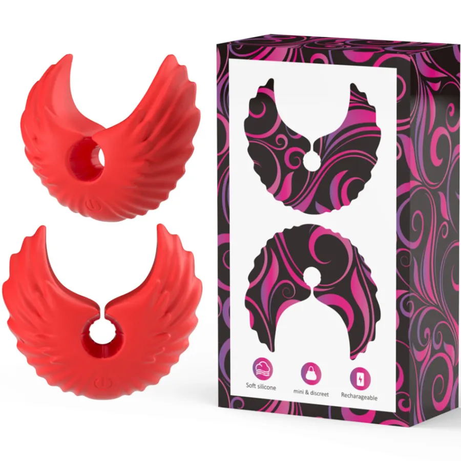 marielove Xxl Vibrator|Paarvibrator|Nippel Vibrator Brustwarzen Stimulator Wasserdicht USB GM-537 Rot