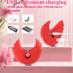 marielove Xxl Vibrator|Paarvibrator|Nippel Vibrator Brustwarzen Stimulator Wasserdicht USB GM-537 Rot