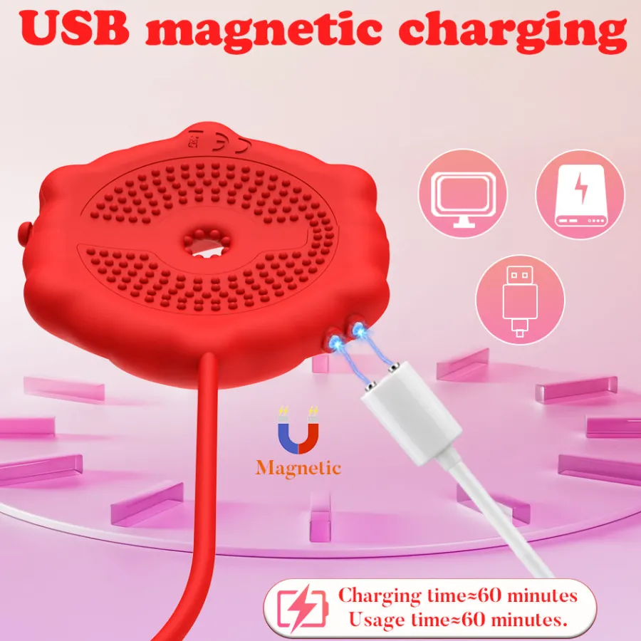 marielove G-Punkt Vibrator|Xxl Vibrator|Nippel Vibrator Brustwarzen Stimulator Wasserdicht USB GM-519 Rot