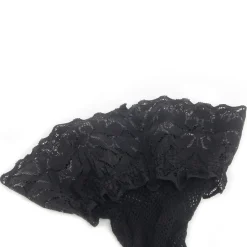 marielove Strümpfe|Schwarze Fishnet Oberschenkelstrümpfe mit Spitzenband, Silikon, 88% Nylon, 12% Spandex
