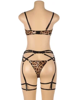 marielove Bikini Sets|Sexy Leopard Print Bondage Bra Set – High-Quality Lingerie, Adjustable & Bold