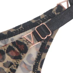 marielove Strings|Sexy Leopard Print Mesh String Damen, 88% Polyamid, 12% Elastan, transparent & dehnbar