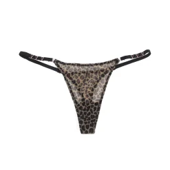 marielove Strings|Sexy Leopard Print Mesh String Damen, 88% Polyamid, 12% Elastan, transparent & dehnbar