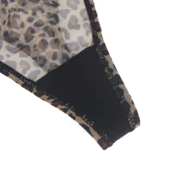 marielove Strings|Sexy Leopard Print Mesh String Damen, 88% Polyamid, 12% Elastan, transparent & dehnbar