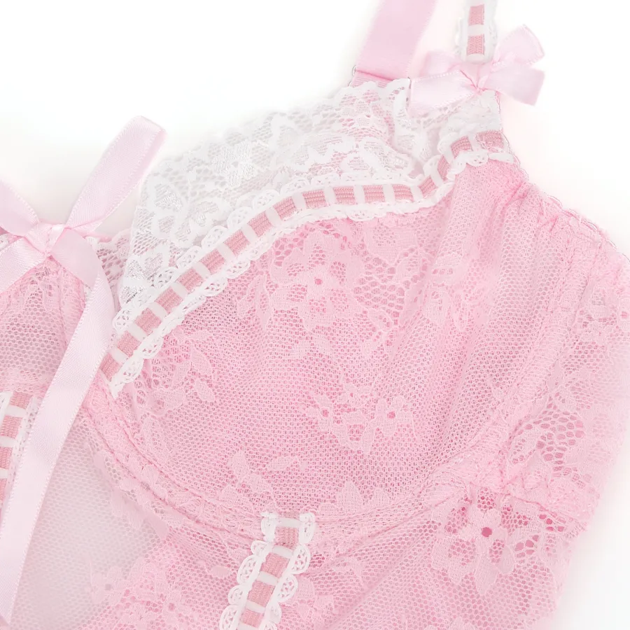 marielove Nachtwäsche|exy Pinke Rüchen-Nachtkeid – pitze & trape, verführeriche ingerie